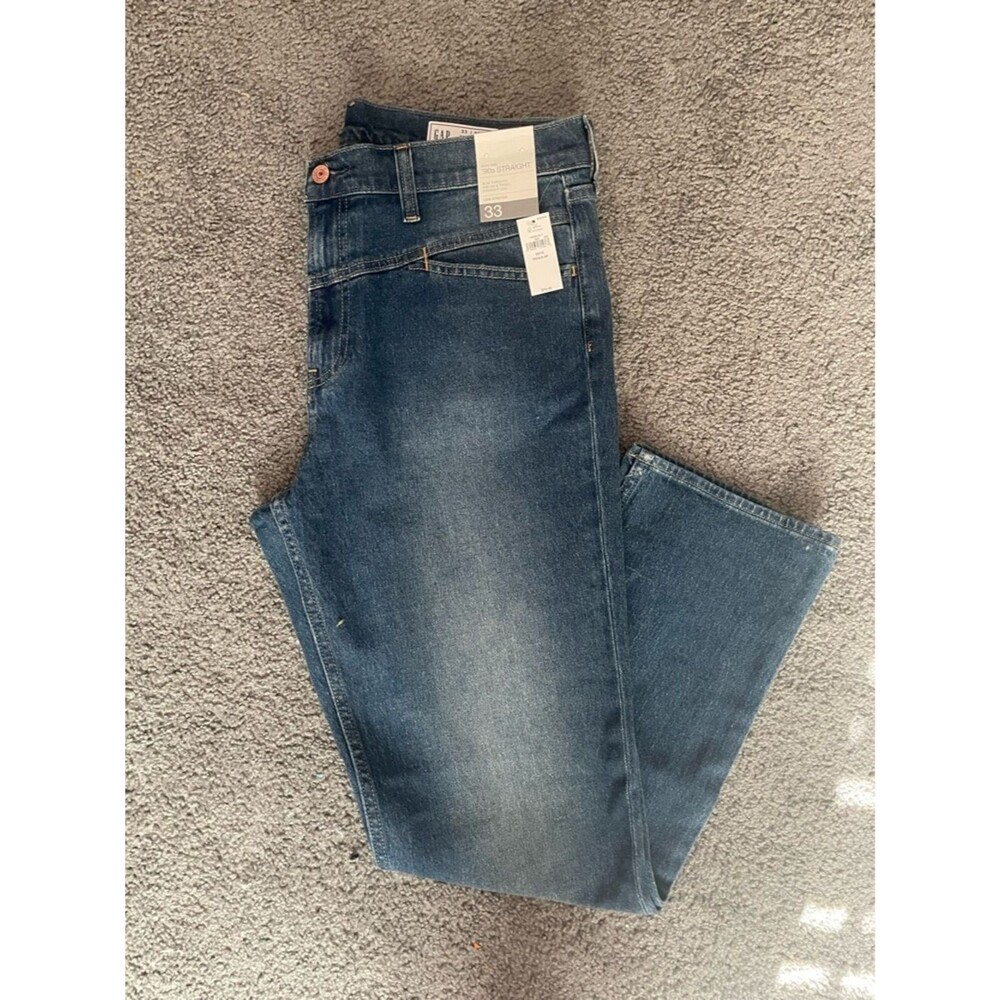 Gap NWT 90s Straight High Rise Women’s Jeans size 33 / 16 R in Medium Wash Blue